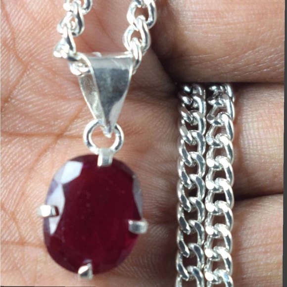 Certified Burmese Ruby-7.25ct on silver